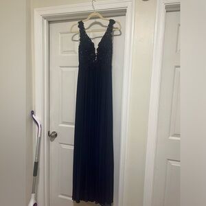 Sherri hill navy blue gown - size 2